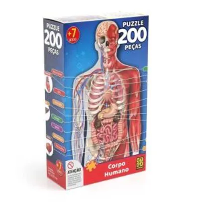 Quebra-Cabeça Grow Corpo Humano - 200 peças | R$17
