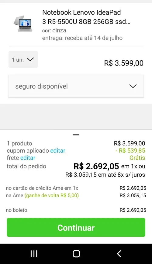 Imagem na descrição da promoção