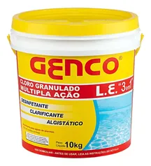 Cloro Para Piscina 10kg Genco 3x1 Clarificante Algistático