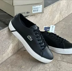 Lacoste Tênis Masculino Gripshot Em Couro Preto