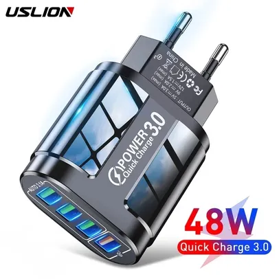 Carregador USB 48w Uslion com Quick Charge 3.0 [NOVOS USUÁRIOS]