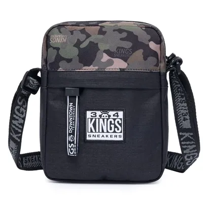 Bolsa Lateral Shoulder Kings Sneakers Camuflada 1 Preto