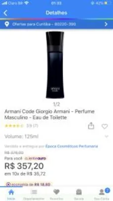 [Cliente Ouro] Armani Code Giorgio Armani - Perfume Masculino - Eau de Toilette R$357