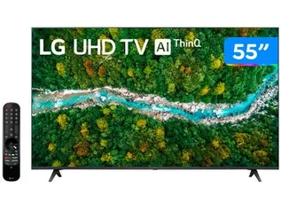 Smart TV 55” UHD 4K LED LG 55UP7750PSB  - 60Hz Wi-Fi Bluetooth HDR Alexa 3 HDMI 2 USB 