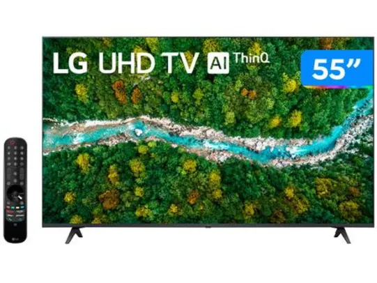 Smart TV 55” UHD 4K LED LG 55UP7750PSB  - 60Hz Wi-Fi Bluetooth HDR Alexa 3 HDMI 2 USB 