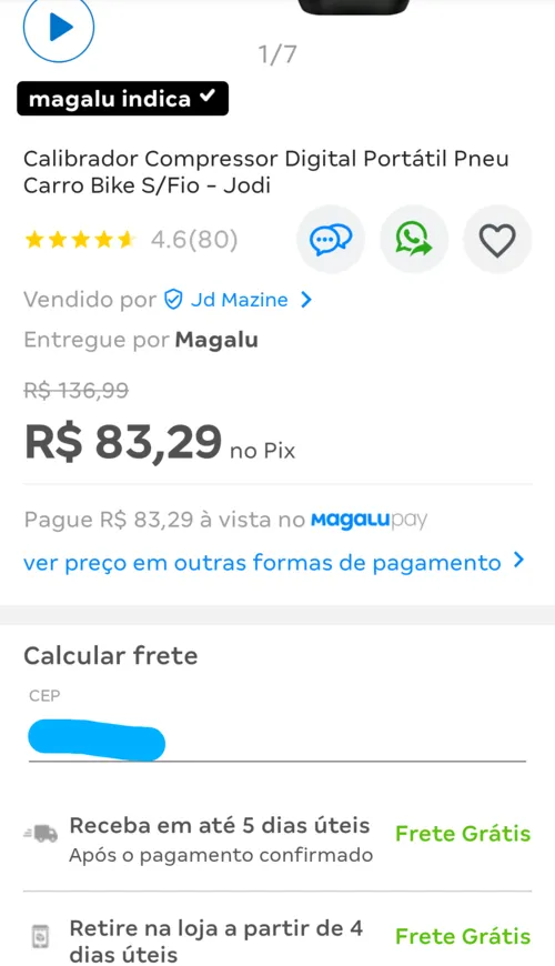 Imagem na descrição da promoção