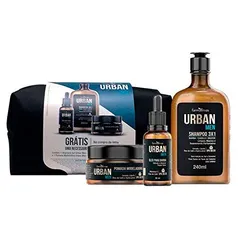 Kit Urban Shampoo + Óleo + Pomada- Necessarie, Urban, Incolor/Branco Transparente, pacote de 3