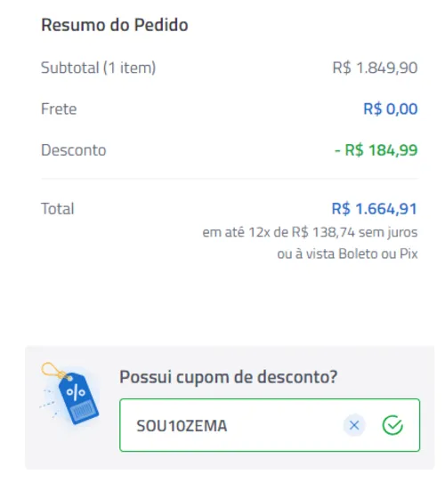 Imagem na descrição da promoção