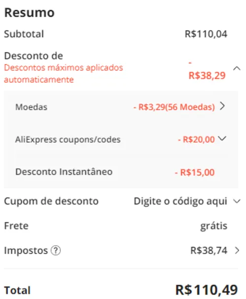 Imagem na descrição da promoção