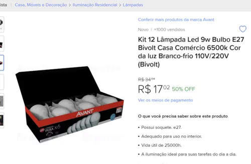 Imagem na descrição da promoção