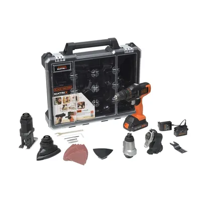 Jogo De Ferramentas Black & Decker Matrix 20v Com 6 Cabeçotes Combinad