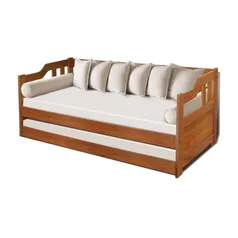Sofa cama solteiro madeira maciça com cama auxiliar Atraente