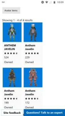 Roupas Anthem - Avatar Grátis