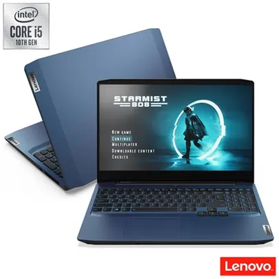 Notebook Gamer Lenovo 3i, Intel® Core™ i5, 8GB, 256GB SSD, Tela de 15,6" | R$4.679