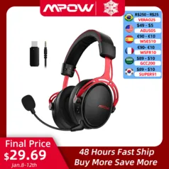 Mpow Air 2.4g Fone De Ouvido Sem Fio Para Jogos Para Ps5/ps4/pc