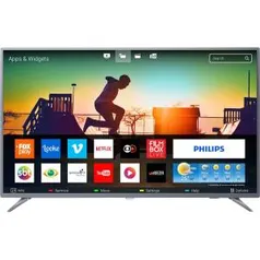 CARTAO SHOPTIME - Smart TV LED 55" Philips 55PUG6513/78 Ultra HD 4k com Conversor Digital 3 HDMI 2 USB Wi-Fi 60hz - Prata