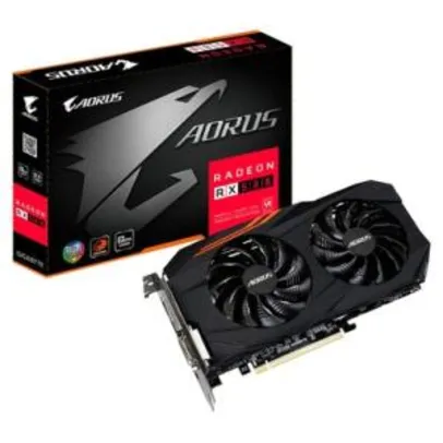 Placa de Vídeo VGA Gigabyte AMD Radeon RX 580 8GB AORUS DDR5 GV-RX580AORUS-8GD - R$1179