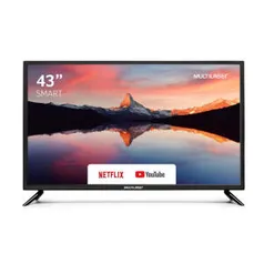 [AME por R$1386] Tela 43 Pol. Full HD Multilaser Função Smart Wi-Fi HDMI USB Com Conversor Digital - R$1849