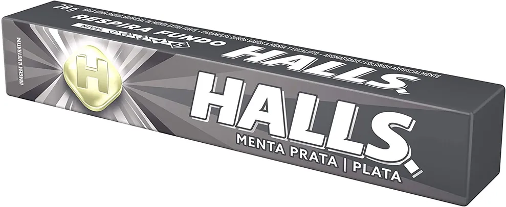 (PRIME) Bala Menta prata Halls Pacote 28g | R$1