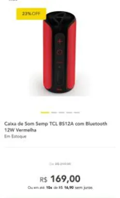 Caixa de Som Semp TCL BS12A com Bluetooth 12W | R$169