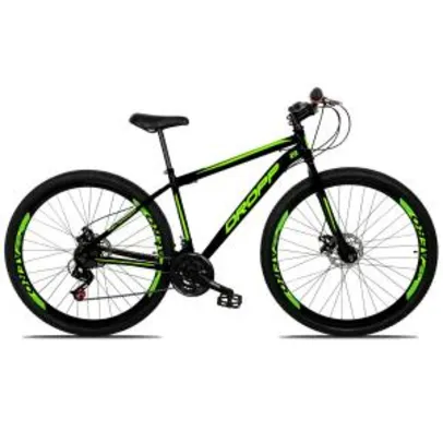 Bicicleta Aro 29 DROPP AÇO 21v Marchas com Freio a Disco Mecânico - Preto e verde | R$700