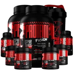 Kit 2x Whey Fusion + 2x Bcaa + 2x Crea + 2x Glutamina + Copo - Baunilha + Baunilha