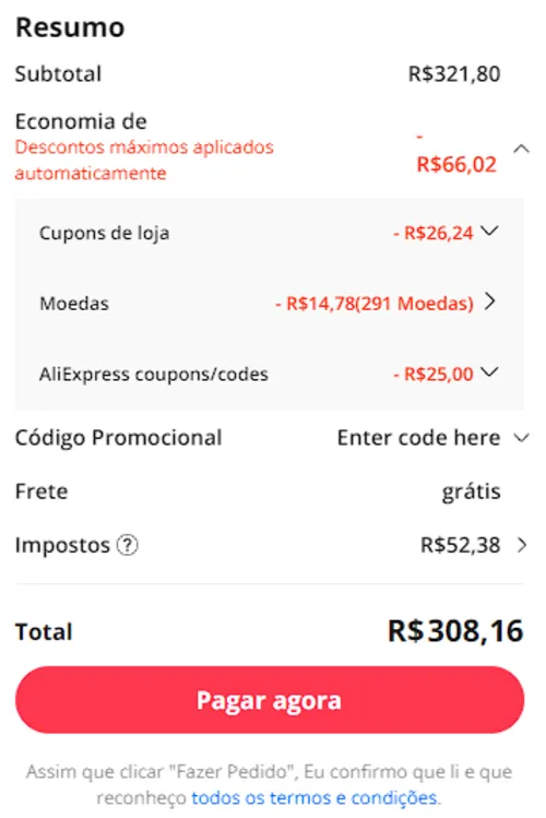 Imagem na descrição da promoção