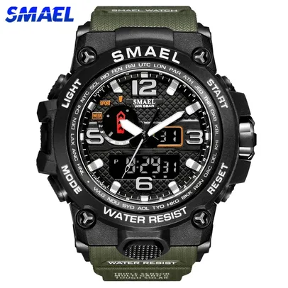 Relógio SMAEL Brand Men Sports Dual Display Analog Digital LED Electronic Quartz W