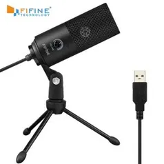 Microfone Condensador Portátil Fifine K669 + tripé | R$172