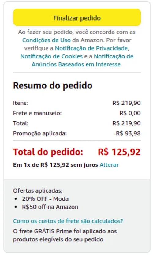 Imagem na descrição da promoção