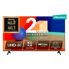 Hisense Smart TV UHD 4K 70 Polegadas 70A6K HDR10+ Dolby Vision Controle por Voz Compatível com Alexa