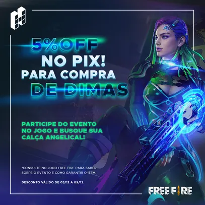 DIAMANTES FREE FIRE 5% OFF NO PIX!