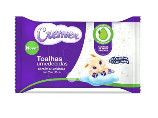 Toalhas Umedecidas Cremer Aloe e Vera 48 Unidades