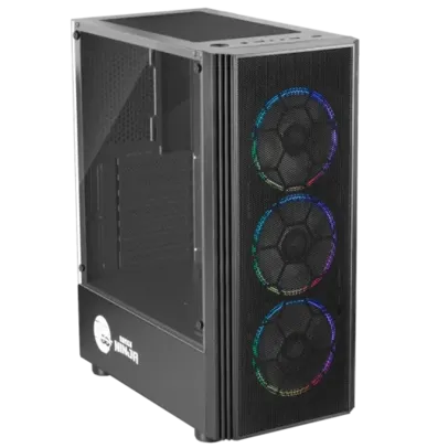 Gabinete Gamer Ninja Ares, Mid Tower, RGB, ATX, Black, Sem Fonte, Com 3 Fans