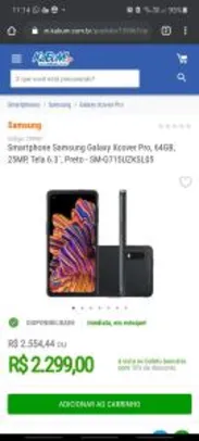 Smartphone Samsung Galaxy XCover Pro | R$2.299