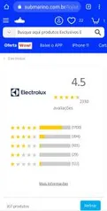 Marketplace Electrolux com 20% de volta no AME