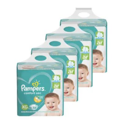 Kit de Fraldas Pampers XG Confort Sec Super - 232 Unidades por R$ 200