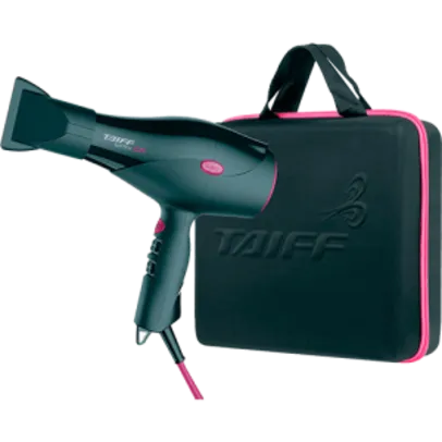 Saindo por R$ 158: [AMERICANAS] Kit Secador de Cabelos Taiff Saffira Ion 2100W com Maleta Preto/Pink - R$158 | Pelando