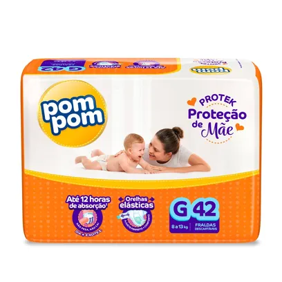 Foto do produto Fralda Pom Pom Derma Protek G - 42 Unidades