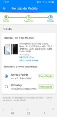 Smartphone Samsung Galaxy Note 10+ 256GB 4G - 12GB | R$3.766