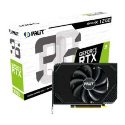 Placa de Vídeo Palit NVIDIA GeForce RTX 3060 StormX, 12GB, GDDR6, DLSS, Ray Tracing, NE63060019K9-190AF