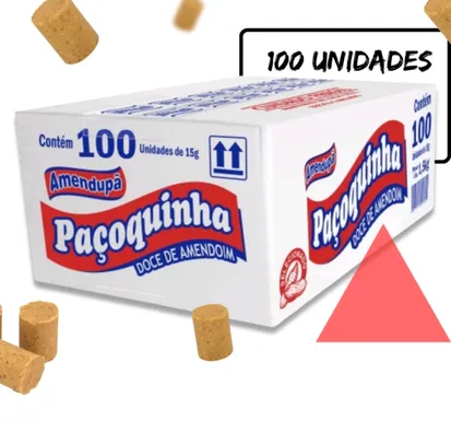 Paçoca Rolha 1,5KG 100unid - Paçoquinha Amendupã