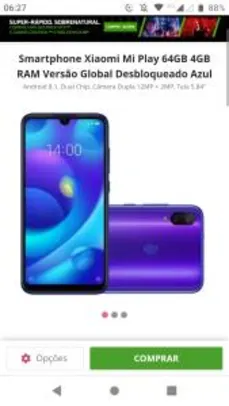 Smartphone Xiaomi Mi Play 64GB 4GB RAM - R$740