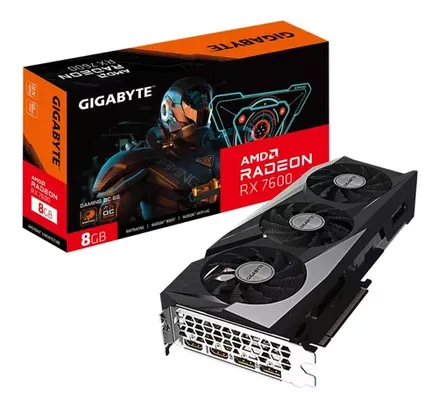 Placa De Vídeo Gigabyte Radeon Rx 7600 Gaming Oc 8gb Gddr6 G