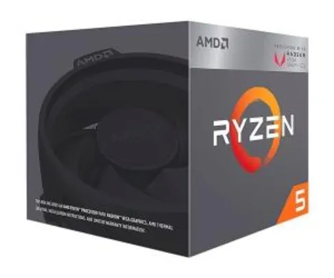 Processador AMD Ryzen 5 2400G Cache 6MB 3.6GHZ AM4, YD2400C5FBBOX - R$ 689