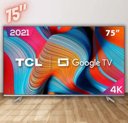 Smart TV LED 75" 4K TCL Google TV 75P725 UHD, HDR10, Dolby Vision Atmos, Bluetooth, Comando de voz à