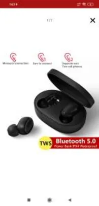 Fones de Ouvido Bluetooth para Redmi Airdots sem fio Earbuds 5,0 TWS - R$69