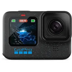 Câmera GoPro HERO12 Black, Vídeos 5.3K, Fotos 27MP, HyperSmooth 6.0 + Horizon Lock, Live 1080p, Webcam, Bateria Enduro, Preta, CHDHX-121-RW