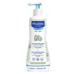 Gel Lavante Sabonete Líquido Hipoalergênico Corpo e Cabelo, Mustela Bebê, Azul, 500Ml