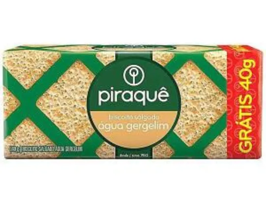 [APP+OURO] Biscoito Salgado Água Gergelim Piraquê - 240g | R$1,56